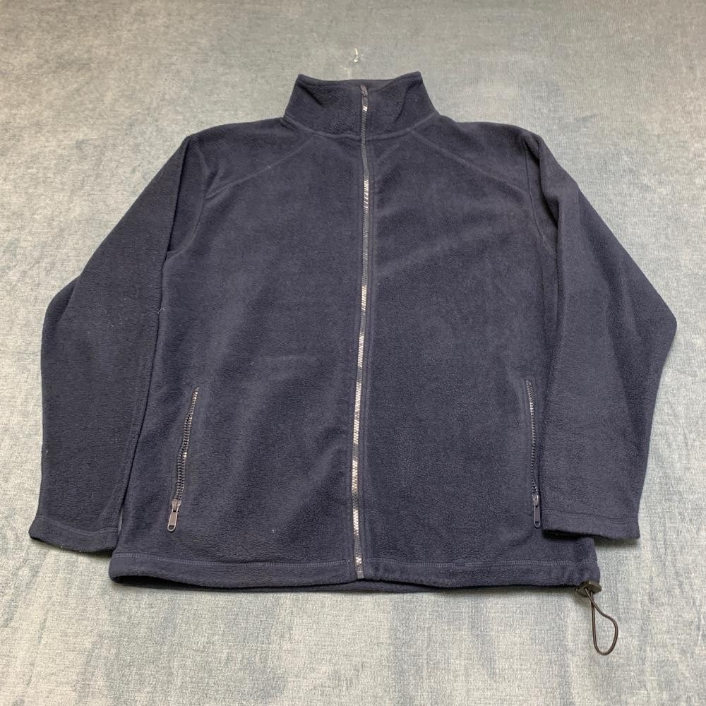 Blue Generation Fleece Jacket Mens Medium Navy Outdoor Raglan Sleeve Drawcord